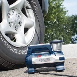 Digital Powerhouse 100 PSI 12V Portable Inflator with Automatic Shut-off, Safety Light and Accessories by Campbell Hausfeld -Dasco Pro Sales Store campbell hausfeld inflators af011400 4f 1000