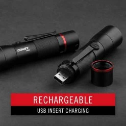 HX5R 400 Lumens LED Rechargeable Focusing Flashlight by Coast -Dasco Pro Sales Store coast handheld flashlights 21593 1d 1000