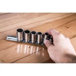 3/8 in. Drive 6-Socket Storage Rail by Steelman 11 3/8 in. Drive 6-Socket Storage Rail by Steelman -Dasco Pro Sales Store steelman garage cabinet accessories 95679 fa 1000