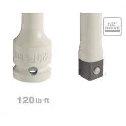1/2 in. Drive 120 ft. lb. Torque Extension, White by Steelman 8 1/2 in. Drive 120 ft. lb. Torque Extension, White by Steelman -Dasco Pro Sales Store steelman impact socket adapters extensions 50093a 4f 1000