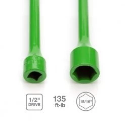 1/2 in. Drive 15/16 in. 135 ft./lb. Torque Stick Limiting Socket in Bright Green by Steelman -Dasco Pro Sales Store steelman impact sockets 50052 1f 1000