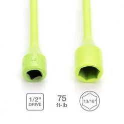 1/2 in. Drive 13/16 in. 75 ft./lb. Torque Stick Limiting Socket in Neon Yellow by Steelman -Dasco Pro Sales Store steelman impact sockets 50058 1f 1000