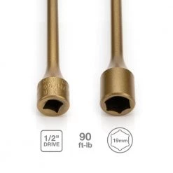 1/2 in. Drive 19mm 90 ft./lb. Torque Stick Limiting Socket in Gold by Steelman -Dasco Pro Sales Store steelman impact sockets 50060 1f 1000