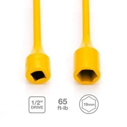 1/2 in. Drive 19mm 65 ft./lb. Torque Stick Limiting Socket in Yellow by Steelman -Dasco Pro Sales Store steelman impact sockets 50067 1f 1000