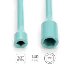 1/2 in. Drive 7/8 in. 140 ft./lb. Torque Stick Limiting Socket in Aqua by Steelman -Dasco Pro Sales Store steelman impact sockets 50077 1f 1000
