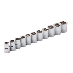 3/8 in. Drive Metric 6-Point Chrome Socket Set (11-Piece) by Steelman