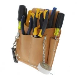 7 in. W 7-Pocket Electrician's Tool Bag by IDEAL -Dasco Pro Sales Store tan ideal tool bags 10 466 fa 1000