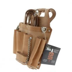 Tuff-Tote 9 in. W 15-Pocket Standard Leather Tool Bag with Strap by IDEAL -Dasco Pro Sales Store tan ideal tool bags 35 311 4f 1000