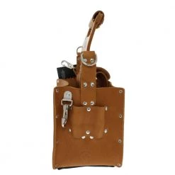 Tuff-Tote 8 in. W 10-Pocket Premium Leather Tool Bag with Strap by IDEAL -Dasco Pro Sales Store tan ideal tool bags 35 969 1f 1000