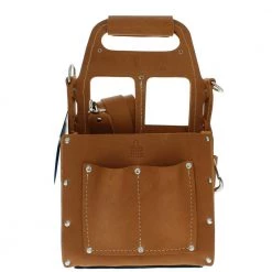 Tuff-Tote 8 in. W 10-Pocket Premium Leather Tool Bag with Strap by IDEAL