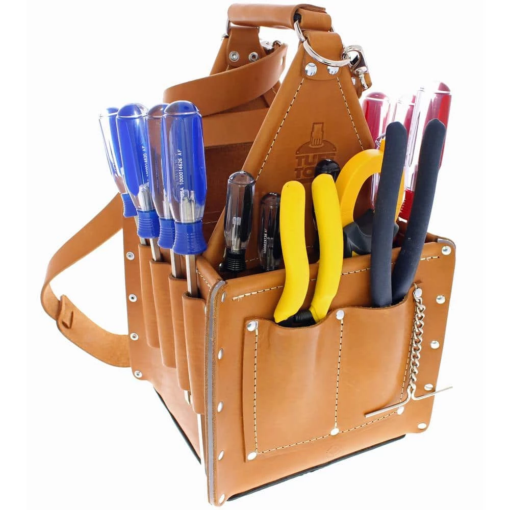 10.75 in. Tuff-Tote Ultimate Tool Bag Carrier Premium Leather with Strap by IDEAL 5 10.75 in. Tuff-Tote Ultimate Tool Bag Carrier Premium Leather with Strap by IDEAL - Image 5