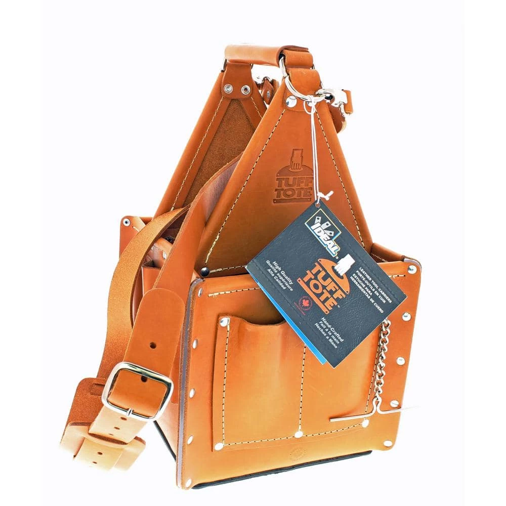 10.75 in. Tuff-Tote Ultimate Tool Bag Carrier Premium Leather with Strap by IDEAL 1 10.75 in. Tuff-Tote Ultimate Tool Bag Carrier Premium Leather with Strap by IDEAL